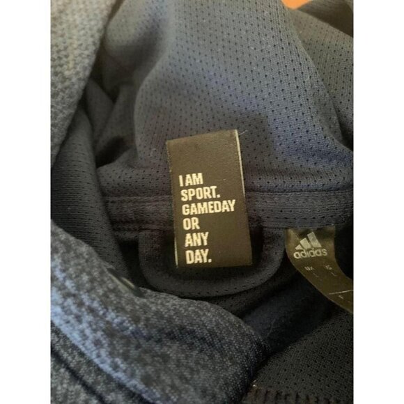 Adidas Mens Navy Blue Hoodie Size L - Picture 4 of 5